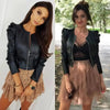 Elegance Autumn And Winter New Solid Color Jacket For Women's PU Leather Warmth Fashion Long-Sleeved Jacket For Women by Stevvex