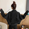 Elegance Black Denim Short Jackets For Women Loose Single Breasted Button Pockets Stylish Chic Retro Casual Streetwear For Women by Stevvex