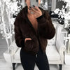 Elegance Faux Fur Women Coat With Hood High Waist Fashion Slim Black /Red /Pink Faux Fur Jacket Fake Rabbit Fur Coats by Stevvex