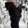 Elegance Faux Fur Women Coat With Hood High Waist Fashion Slim Black /Red /Pink Faux Fur Jacket Fake Rabbit Fur Coats by Stevvex