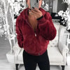 Elegance Faux Fur Women Coat With Hood High Waist Fashion Slim Black /Red /Pink Faux Fur Jacket Fake Rabbit Fur Coats by Stevvex