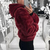 Elegance Faux Fur Women Coat With Hood High Waist Fashion Slim Black /Red /Pink Faux Fur Jacket Fake Rabbit Fur Coats by Stevvex