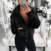 Elegance Faux Fur Women Coat With Hood High Waist Fashion Slim Black /Red /Pink Faux Fur Jacket Fake Rabbit Fur Coats by Stevvex