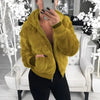 Elegance Faux Fur Women Coat With Hood High Waist Fashion Slim Black /Red /Pink Faux Fur Jacket Fake Rabbit Fur Coats by Stevvex