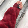 Elegance Faux Fur Women Coat With Hood High Waist Fashion Slim Black /Red /Pink Faux Fur Jacket Fake Rabbit Fur Coats by Stevvex