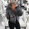 Elegance Faux Fur Women Coat With Hood High Waist Fashion Slim Black /Red /Pink Faux Fur Jacket Fake Rabbit Fur Coats by Stevvex