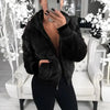 Elegance Faux Fur Women Coat With Hood High Waist Fashion Slim Black /Red /Pink Faux Fur Jacket Fake Rabbit Fur Coats by Stevvex