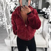 Elegance Faux Fur Women Coat With Hood High Waist Fashion Slim Black /Red /Pink Faux Fur Jacket Fake Rabbit Fur Coats by Stevvex