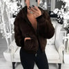 Elegance Faux Fur Women Coat With Hood High Waist Fashion Slim Black /Red /Pink Faux Fur Jacket Fake Rabbit Fur Coats by Stevvex
