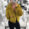 Elegance Faux Fur Women Coat With Hood High Waist Fashion Slim Black /Red /Pink Faux Fur Jacket Fake Rabbit Fur Coats by Stevvex