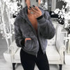 Elegance Faux Fur Women Coat With Hood High Waist Fashion Slim Black /Red /Pink Faux Fur Jacket Fake Rabbit Fur Coats by Stevvex
