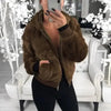 Elegance Faux Fur Women Coat With Hood High Waist Fashion Slim Black /Red /Pink Faux Fur Jacket Fake Rabbit Fur Coats by Stevvex