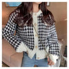 Elegance Short Sweater Cardigan Jacket For Women Modern Imitation Mink Fleece Knitwear Tops Vintage O-neck Knitted Coats by Stevvex