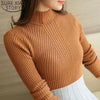 Elegance Solid White and Black Tops,Sweaters Winter Long Sleeve Turtleneck Pullovers Women's Sweaters Female Clothing by Stevvex
