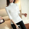 Elegance Solid White and Black Tops,Sweaters Winter Long Sleeve Turtleneck Pullovers Women's Sweaters Female Clothing by Stevvex