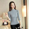 Elegance Solid White and Black Tops,Sweaters Winter Long Sleeve Turtleneck Pullovers Women's Sweaters Female Clothing by Stevvex