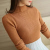 Elegance Solid White and Black Tops,Sweaters Winter Long Sleeve Turtleneck Pullovers Women's Sweaters Female Clothing by Stevvex
