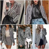 Elegance Women Tweed Jackets Fashionable Office Ladies Black Tassel Houndstooth Coats Female Autumn Vintage Thick Plaid Coat Girls Chic by Stevvex