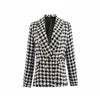 Elegance Women Tweed Jackets Fashionable Office Ladies Black Tassel Houndstooth Coats Female Autumn Vintage Thick Plaid Coat Girls Chic by Stevvex