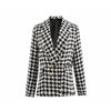 Elegance Women Tweed Jackets Fashionable Office Ladies Black Tassel Houndstooth Coats Female Autumn Vintage Thick Plaid Coat Girls Chic by Stevvex