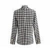 Elegance Women Tweed Jackets Fashionable Office Ladies Black Tassel Houndstooth Coats Female Autumn Vintage Thick Plaid Coat Girls Chic by Stevvex