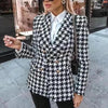 Elegance Women Tweed Jackets Fashionable Office Ladies Black Tassel Houndstooth Coats Female Autumn Vintage Thick Plaid Coat Girls Chic by Stevvex