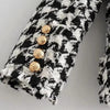 Elegance Women Tweed Jackets Fashionable Office Ladies Black Tassel Houndstooth Coats Female Autumn Vintage Thick Plaid Coat Girls Chic by Stevvex