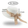 Elegant Adult Bucket Hat Beach Summer Straw Hats for Women Beach Sun Straw Hat Wide Luxury Comfortable Hat Flat Top Ribbon Bowknot Elegant Luxury Women Summer Hat 56-58cm by Stevvex