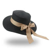 Elegant Adult Bucket Hat Beach Summer Straw Hats for Women Beach Sun Straw Hat Wide Luxury Comfortable Hat Flat Top Ribbon Bowknot Elegant Luxury Women Summer Hat 56-58cm by Stevvex