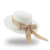 Elegant Adult Bucket Hat Beach Summer Straw Hats for Women Beach Sun Straw Hat Wide Luxury Comfortable Hat Flat Top Ribbon Bowknot Elegant Luxury Women Summer Hat 56-58cm by Stevvex