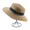 Elegant Adult Bucket Hat Beach Summer Straw Hats for Women Beach Sun Straw Hat Wide Luxury Comfortable Hat Flat Top Ribbon Bowknot Elegant Luxury Women Summer Hat 56-58cm by Stevvex