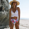 Elegant Black High Waist Two Pieces Bikini Set Women Two Pieces Bathing Suits Ruffled High Waist Bikini Set Swimsuit Female Women Beachwear Swimwear Bather Bathing Suit For Vacation by Stevvex