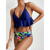 Elegant Black High Waist Two Pieces Bikini Set Women Two Pieces Bathing Suits Ruffled High Waist Bikini Set Swimsuit Female Women Beachwear Swimwear Bather Bathing Suit For Vacation by Stevvex