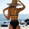 Elegant Black High Waist Two Pieces Bikini Set Women Two Pieces Bathing Suits Ruffled High Waist Bikini Set Swimsuit Female Women Beachwear Swimwear Bather Bathing Suit For Vacation by Stevvex