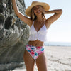 Elegant Black High Waist Two Pieces Bikini Set Women Two Pieces Bathing Suits Ruffled High Waist Bikini Set Swimsuit Female Women Beachwear Swimwear Bather Bathing Suit For Vacation by Stevvex