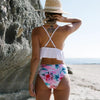 Elegant Black High Waist Two Pieces Bikini Set Women Two Pieces Bathing Suits Ruffled High Waist Bikini Set Swimsuit Female Women Beachwear Swimwear Bather Bathing Suit For Vacation by Stevvex