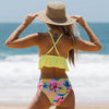 Elegant Black High Waist Two Pieces Bikini Set Women Two Pieces Bathing Suits Ruffled High Waist Bikini Set Swimsuit Female Women Beachwear Swimwear Bather Bathing Suit For Vacation by Stevvex