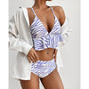 Elegant Black High Waist Two Pieces Bikini Set Women Two Pieces Bathing Suits Ruffled High Waist Bikini Set Swimsuit Female Women Beachwear Swimwear Bather Bathing Suit For Vacation by Stevvex