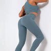 Elegant Blue Yoga Pants High Waisted Gym Leggings Yoga Leggings Seamless Gym Push Up Workout Stretch Fitness Sweatpants Ultra Soft Leggings Tight Sport Women Fitness Seamless Female Legging Tummy Control Running Pants For Training by Stevvex