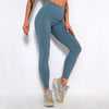 Elegant Blue Yoga Pants High Waisted Gym Leggings Yoga Leggings Seamless Gym Push Up Workout Stretch Fitness Sweatpants Ultra Soft Leggings Tight Sport Women Fitness Seamless Female Legging Tummy Control Running Pants For Training by Stevvex