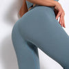 Elegant Blue Yoga Pants High Waisted Gym Leggings Yoga Leggings Seamless Gym Push Up Workout Stretch Fitness Sweatpants Ultra Soft Leggings Tight Sport Women Fitness Seamless Female Legging Tummy Control Running Pants For Training by Stevvex