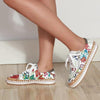 Elegant Floral Womens Sneakers Printed Lace Up Flat Shoes Fashion Round Toe Shoes Women Casual Sneakers Comfortable Tennis Shoes For Walking by Stevvex