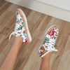 Elegant Floral Womens Sneakers Printed Lace Up Flat Shoes Fashion Round Toe Shoes Women Casual Sneakers Comfortable Tennis Shoes For Walking by Stevvex