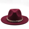 Elegant Green Fedora Hats Women Men Fedora Hats Wide Brim Fedora Hat Summer Chain Band Jazz Hats Winter Autumn Gentleman Outdoor Hat by Stevvex