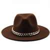 Elegant Green Fedora Hats Women Men Fedora Hats Wide Brim Fedora Hat Summer Chain Band Jazz Hats Winter Autumn Gentleman Outdoor Hat by Stevvex
