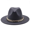 Elegant Green Fedora Hats Women Men Fedora Hats Wide Brim Fedora Hat Summer Chain Band Jazz Hats Winter Autumn Gentleman Outdoor Hat by Stevvex