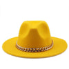 Elegant Green Fedora Hats Women Men Fedora Hats Wide Brim Fedora Hat Summer Chain Band Jazz Hats Winter Autumn Gentleman Outdoor Hat by Stevvex