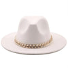 Elegant Green Fedora Hats Women Men Fedora Hats Wide Brim Fedora Hat Summer Chain Band Jazz Hats Winter Autumn Gentleman Outdoor Hat by Stevvex