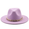 Elegant Green Fedora Hats Women Men Fedora Hats Wide Brim Fedora Hat Summer Chain Band Jazz Hats Winter Autumn Gentleman Outdoor Hat by Stevvex