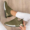 Elegant Green Women Sneakers Slip-On Solid Color Sneakers Sport Mesh Casual Shoes Fashion Autumn Running And Walking Lace-up Breathable Casual Comfortable Walking Sneakers by Stevvex